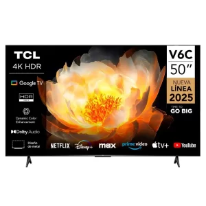 Televisor TCL 50" V6C Direct Led | AiPQ Processador | Dolby Vision- Atmos | 60Hz | Google Tv | HDR | 3 Años de Garantía
